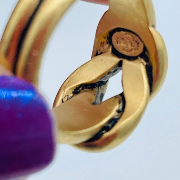 Lover's Knot Size 7 Gold Tone Ring Premier Designs "Forged" Band - Picture 7 of 9